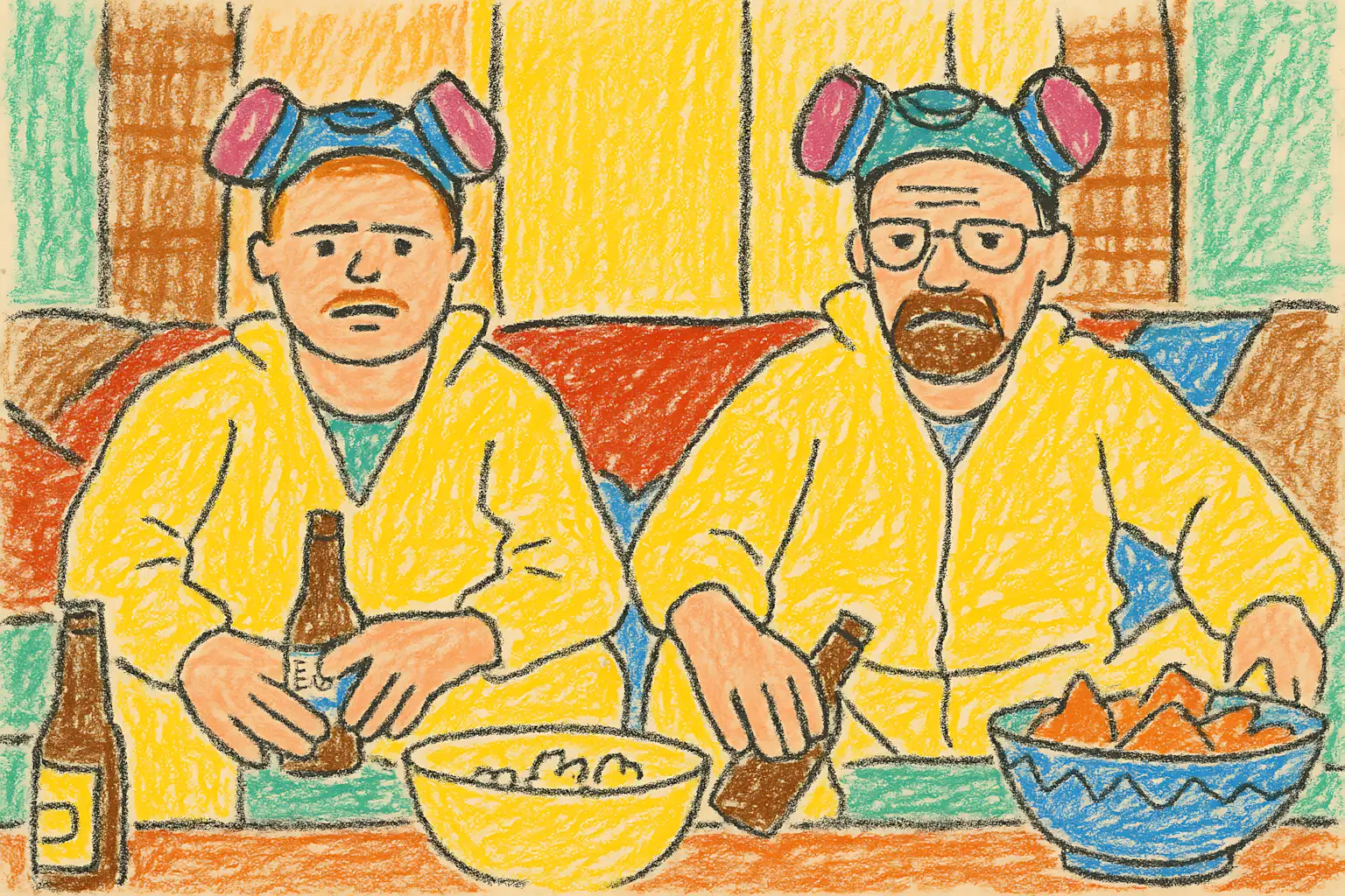 Children's doodle style "Breaking Bad"