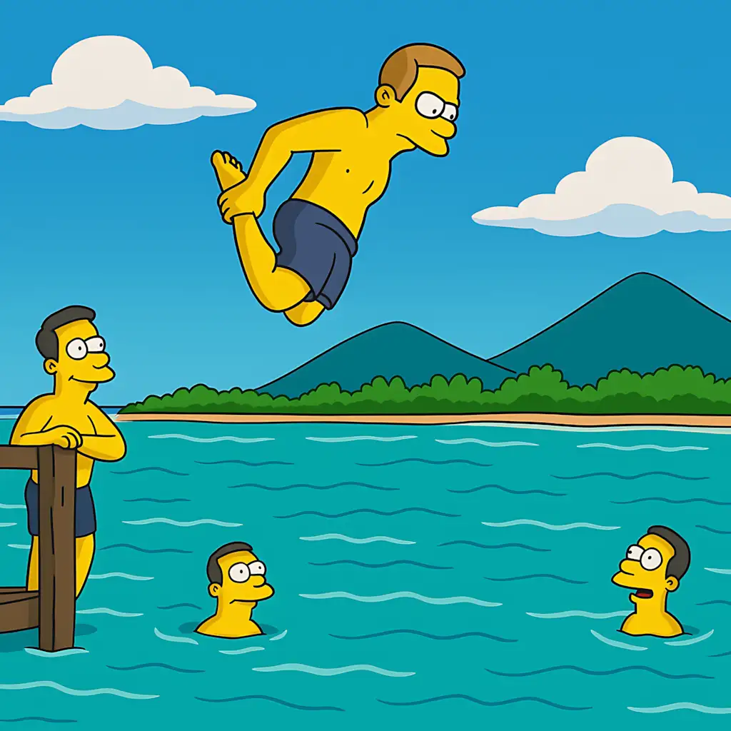 "The Simpsons" diving scene